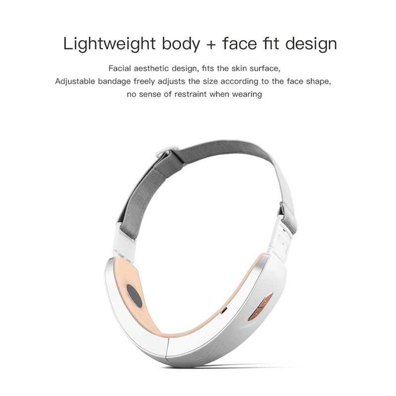 Chin V-Line Up Lift Belt Machine Blue LED Photon Therapy Face Lifting Karcsúsító Vibrációs Beauty Masszírozó Dupla állcsökkentő 48