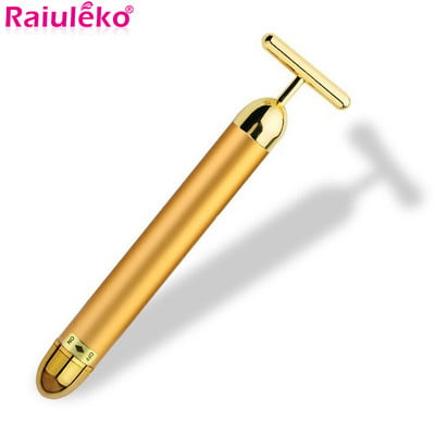 Лице за отслабване 24k Gold Vibration Facial Beauty Bar Pulse Firming Facial Roller Massager Lift Skin Sighting Wrinkle Stick