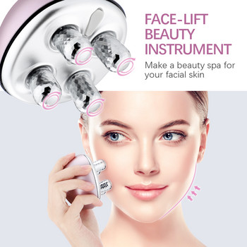 EMS Facial Lifing Device Tighten Skin Roller Vibration Face Slimming Massager Moisturize Double Chin Remove V-Face Lift Device