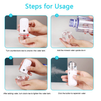 1PCS Устройство за попълване на вода USB зареждане Спрей устройство Овлажнител за лице Преносимо ръчно устройство за красота на лицето
