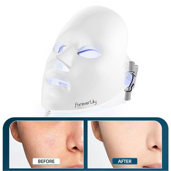 7 цвята Светлинна LED маска за лице Подмладяване на кожата LED маска Фототерапия Грижа за лицето Красота Анти-акне Избелваща маска за премахване на бръчки