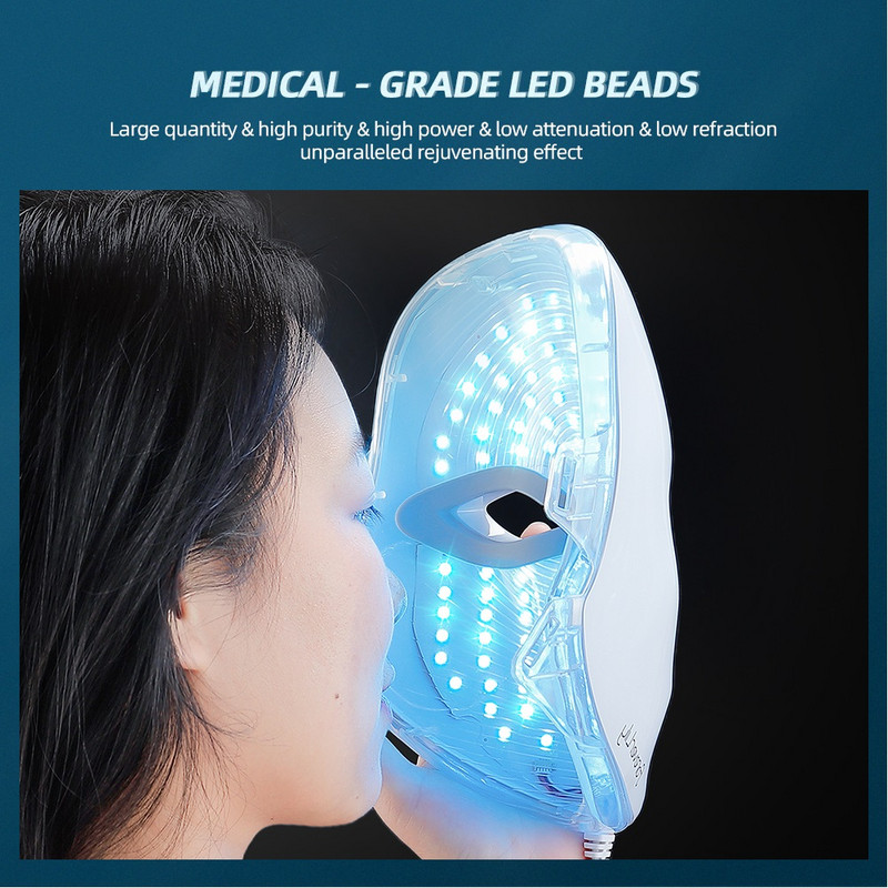 Badu.bg 7 цвята Светлинна LED маска за лице Подмладяване на кожата LED ...