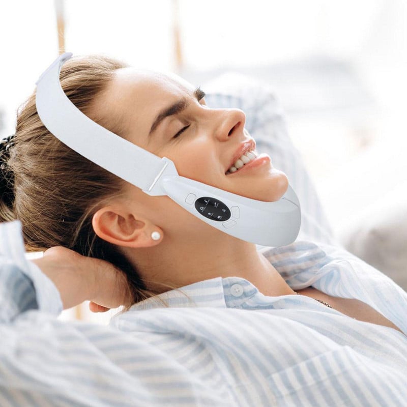 EMS Facial Lifting Device LED fotonterápiás arc karcsúsító vibrációs masszírozó dupla álla V vonal emelő öv cellulit állkapocs eszköz