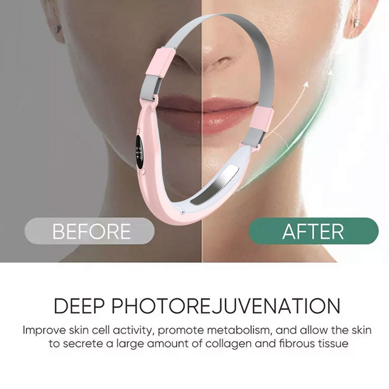 EMS Facial Lifting Device LED fotonterápiás arc karcsúsító vibrációs masszírozó dupla álla V vonal emelő öv cellulit állkapocs eszköz