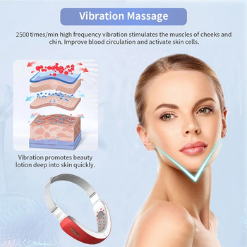 V Face Facial Machine Електрически V-Line Up Lift Belt Face Massage LED Face Skin Lifting Стягащо устройство за красота Редуктор за двойна брадичка