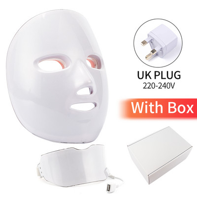 7 цвята LED маска за лице с фотонна терапия Маска за лице Beauty Machine против акне, бръчки, избелване, премахване на петна Инструменти за грижа за кожата