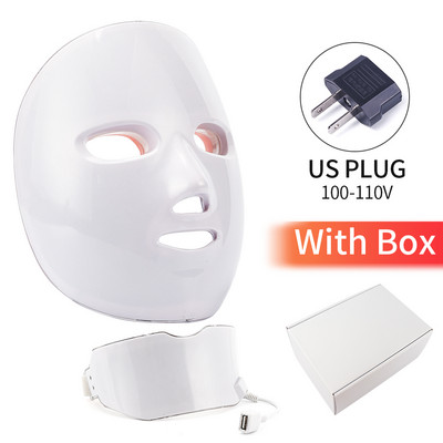 7 цвята LED маска за лице с фотонна терапия Маска за лице Beauty Machine против акне, бръчки, избелване, премахване на петна Инструменти за грижа за кожата