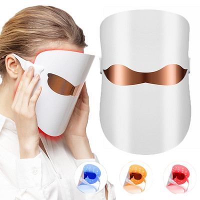 3 Χρώματα LED Light Therapy Facial Mask Photon Αντιγηραντική Αντιρυτιδική Αναζωογόνηση Ασύρματη Μάσκα Προσώπου Skin Care Beauty Machine