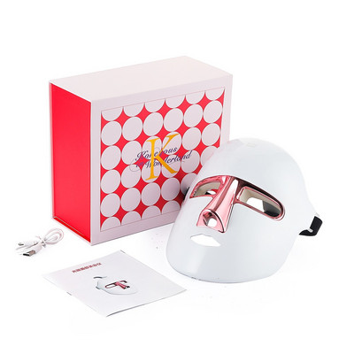 Безжична Photon LED маска 7 цвята Светла маска за подмладяване на кожата против премахване на бръчки за лице 700mAh Голям заряд на батерията