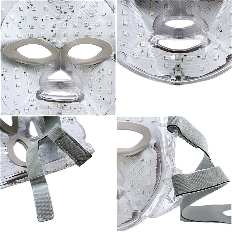 Belaidė 7 spalvų šviesi LED veido kaukė Raudonos šviesos terapijos fotonų veido kaukės nuo raukšlių nuo spuogų stangrinančios odos priežiūros grožio mašina