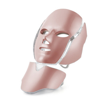 Foreverlily 7 Colors Photon Facial Beauty Mask Αναζωογόνηση επιδερμίδας Μάσκα LED Light with Neck Anti-Acne Treatment Anti-aging SPA