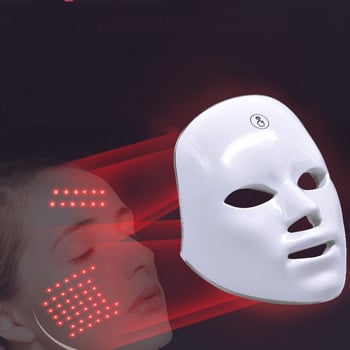 Безжична LED маска за лице Светлинна терапия Photon USB Recharge 7 цвята Маска за лице за подмладяване на кожата против стареене Устройство за грижа за кожата