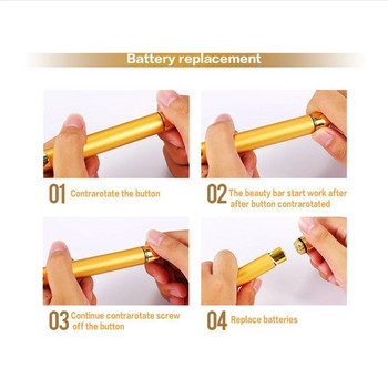 24K Gold Roller Beauty Bar Golden Energy Face Massager Beauty Care Vibration Facial Massager Lift Tighting Wrinkle Bar