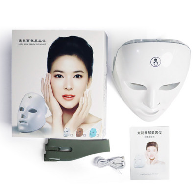 Светодиодна маска за лице Светлинна терапия 7 цвята Лечение против стареене Премахване на петна от акне Бръчки Изсветляване Грижа за кожата на лицето Машина за красота