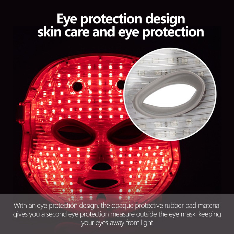 Светодиодна маска за лице Светлинна терапия 7 цвята Лечение против стареене Премахване на петна от акне Бръчки Изсветляване Грижа за кожата на лицето Машина за красота