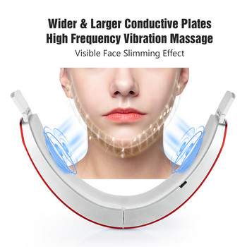 EMS Устройство за повдигане на лице LED фотонна терапия Вибрационен масажор за отслабване на лице Двойна брадичка V-образно лице за повдигане на бузите