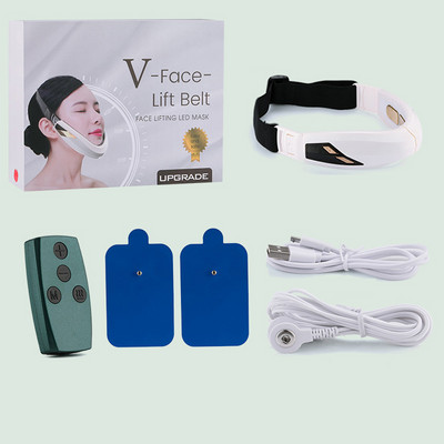 TENS Chin V-Line Up Lift Belt Machine Blue LED foton terápiás arcemelő karcsúsító vibrációs masszírozó dupla állcsökkentő