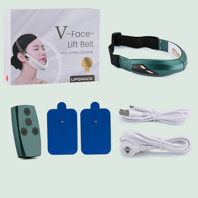 TENS Chin V-Line Up Lift Belt Machine Blue LED foton terápiás arcemelő karcsúsító vibrációs masszírozó dupla állcsökkentő