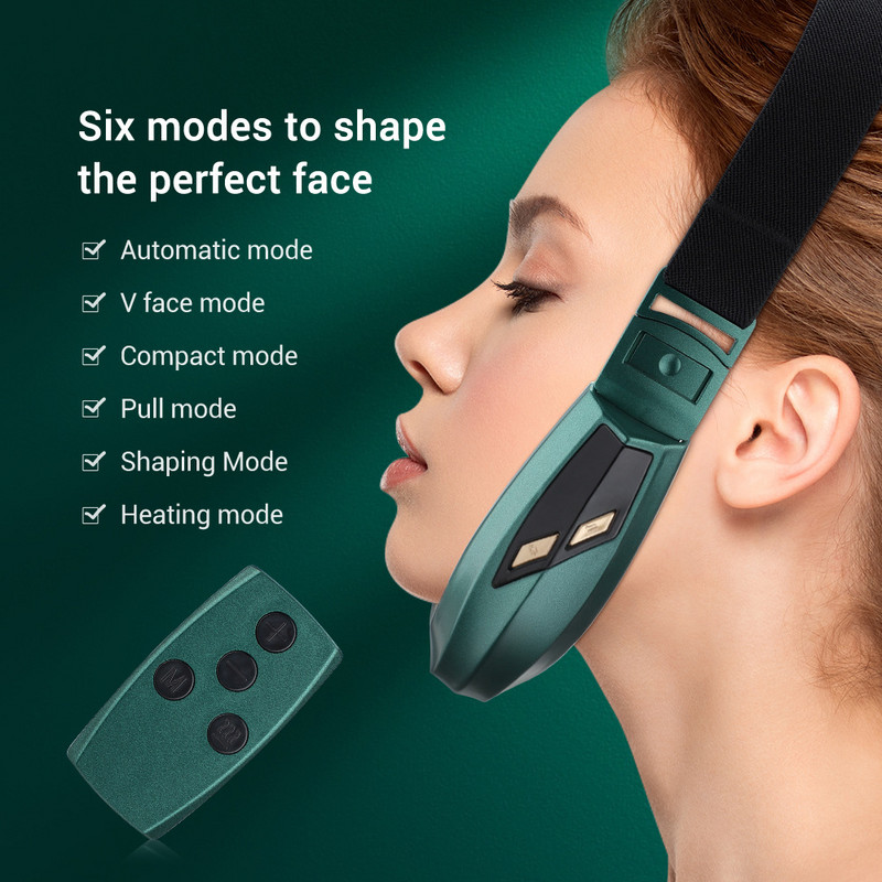 TENS Chin V-Line Up Lift Belt Machine Blue LED foton terápiás arcemelő karcsúsító vibrációs masszírozó dupla állcsökkentő