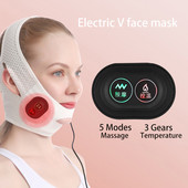 Elektromos V-Line Up Lift Belt 5 mód Arcemelő készülék Fűtő Arc Karcsúsító Vibrációs Masszírozó Dupla állú gép eltávolítása