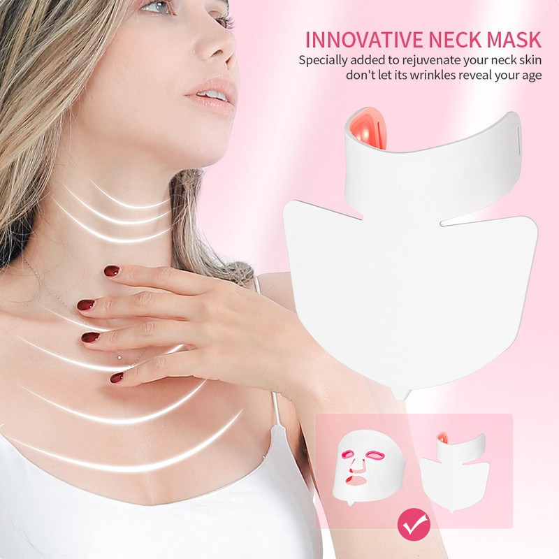 Arc Nyak Szilikon Maszk 7 Szín Photon Facial Beauty Mask Bőrfiatalító Ránctalanító Ance kezelés Bőrápoló LED Maszk