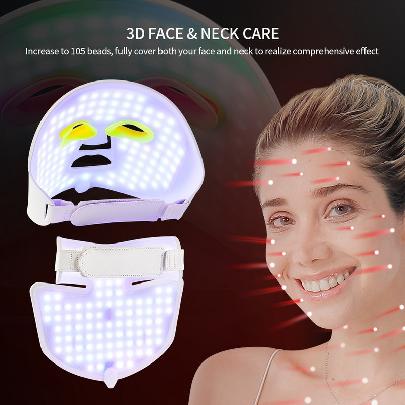 Arc Nyak Szilikon Maszk 7 Szín Photon Facial Beauty Mask Bőrfiatalító Ránctalanító Ance kezelés Bőrápoló LED Maszk