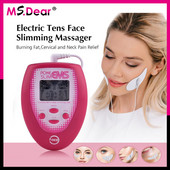 Ms.Dear Facial Karcsúsító Masszírozó Elektromos V-Face Trainer Állkapocstorna EMS Arc Test Pulzus Izomstimulátor Elektróda Párnákkal