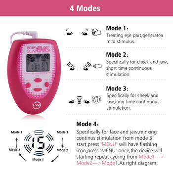 Ms.Dear Facial Slimming Massager Electric V-Face Trainer Jaw Exerciser EMS Face Body Pulse Muscle Stimulator With Electrode Pads