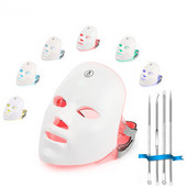 Led maske za lice Svjetlosna terapija 7 boja Photon Red Light Terapija radiofrekvencijom lica Maska za pomlađivanje kože Njega lica USB punjenje