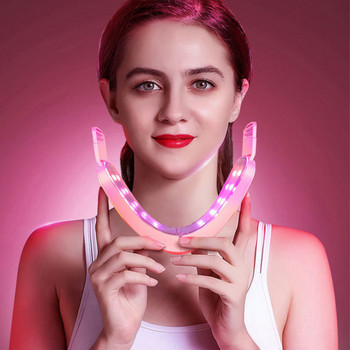 Устройство за повдигане на лицето LED фотонна терапия Вибрационен масажор за отслабване на лицето Двойна брадичка V-образна повдигаща буза лице