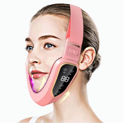 Dispozitiv de ridicare a feței Terapie cu LED-uri fotonice pentru slăbire facială Barbie dublă în formă de V Masaj cu vibrații pentru lifting facial pentru obraz