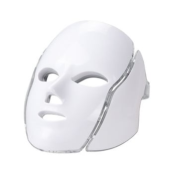ПОДАРЪЧНА КУТИЯ-Шия+Лице LED маска 7 цвята Светлинна LED маска за лице Подмладяване на кожата Анти акне Фотонна терапия Избелване Стягане