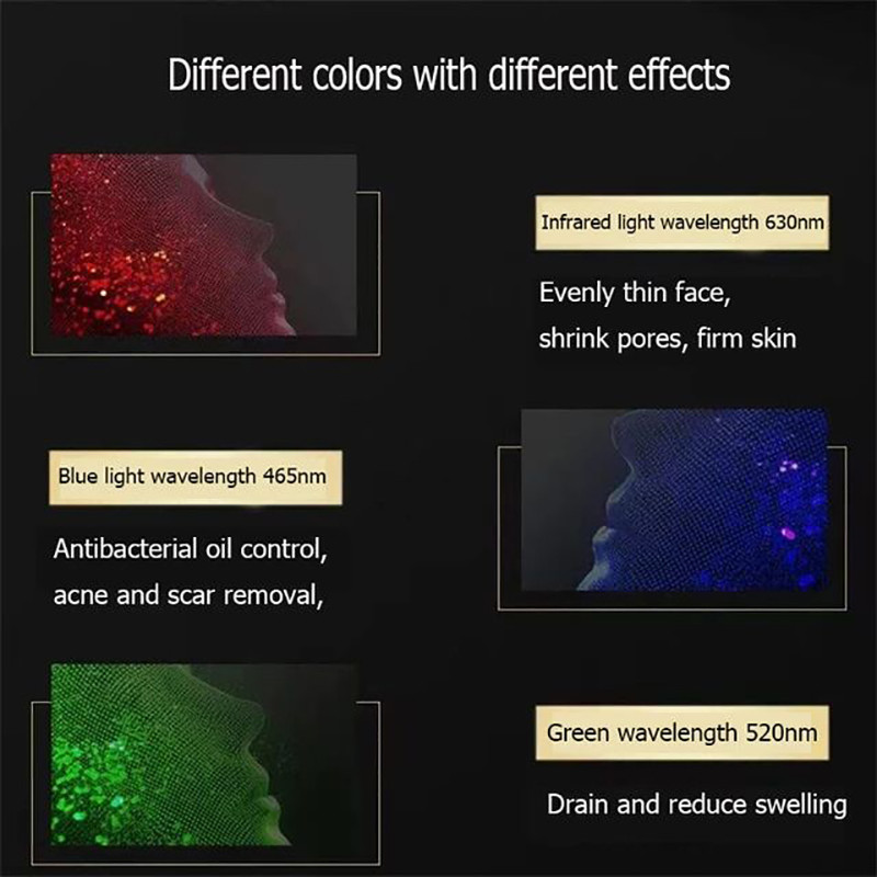 Raudonos šviesos diodų šviesos veido kaukė Fotonų terapijos infraraudonųjų spindulių lanksti minkšta kaukė veidui nuo raukšlių odos atjauninimo grožio priežiūros prietaisai