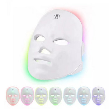 USB 7 цвята LED маска за лице Фотонна терапия Подмладяване на кожата против акне Премахване на бръчки Маска за грижа за кожата Изсветляване на кожата
