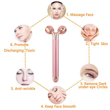 Τρισδιάστατος κύλινδρος ηλεκτρική σύσφιξη αντιρυτιδική μπάρα δόνησης προσώπου Αδυνατιστικό ρολό προσώπου Beauty Skin Face Care Lifting Stick