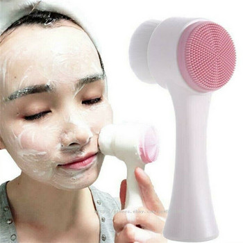 Βούρτσα καθαρισμού προσώπου Διπλής όψης Face massager Washer Facial Pore Cleaner Body Cleansing Massage Mini Skin Beauty Scrubber