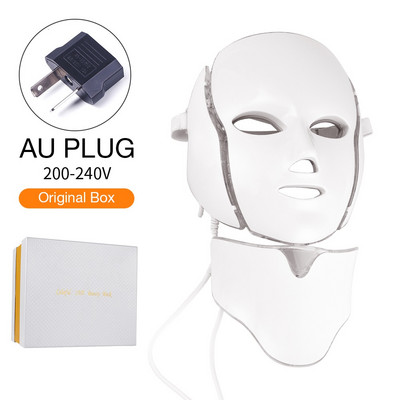 7 цвята светлинна LED маска за лице с подмладяване на кожата на шията Грижа за лицето Красота LED маска за лице