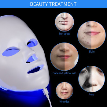 NoBOX-7 Colors Facial LED Photon Mask Фотоподмладяване LED маска против бръчки Лечение на акне Изсветляване на кожата Грижа за кожата LED маска