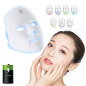 7 spalvų šviesi LED veido kaukė veido priežiūros priemonė grožio priemonė nuo spuogų terapija veido balinimo odos atjauninimo aparatas USB įkrovimas