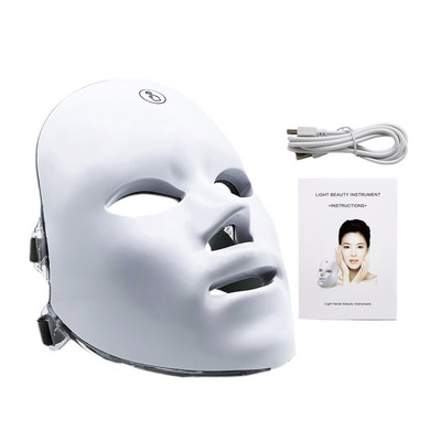 7 spalvų šviesi LED veido kaukė veido priežiūros priemonė grožio priemonė nuo spuogų terapija veido balinimo odos atjauninimo aparatas USB įkrovimas