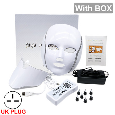 7 spalvų LED veido kaukė Fotonų terapijos priemonė nuo raukšlių šalinimo nuo spuogų, odos atjauninimo balinanti SPA kaukė mašinos odos priežiūros priemonės