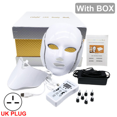 7 spalvų LED veido kaukė Fotonų terapijos priemonė nuo raukšlių šalinimo nuo spuogų, odos atjauninimo balinanti SPA kaukė mašinos odos priežiūros priemonės
