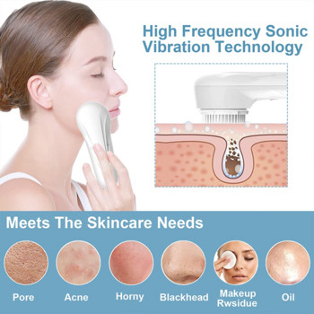 Sonic Vibrating Facial Cleansing Brush Face Skin SPA Deep Scrubber Skin Care for Cleaning Εργαλείο ομορφιάς για ντεμακιγιάζ απολέπισης