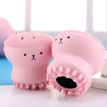 Μίνι πολύχρωμο Soft Skin Care Multifunction Octopus Shape Silicone Silicone Facial Brush Makeup Cleaner Face Washing Cleaning