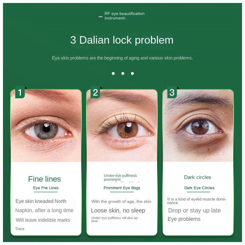 2022 m. RF akių masažuoklis Veido masažuoklis Raudonos šviesos terapija Eyes Magic Anti Dark Circle Šildymo vibratoriai Eye Majic Kosmetikos prietaisai