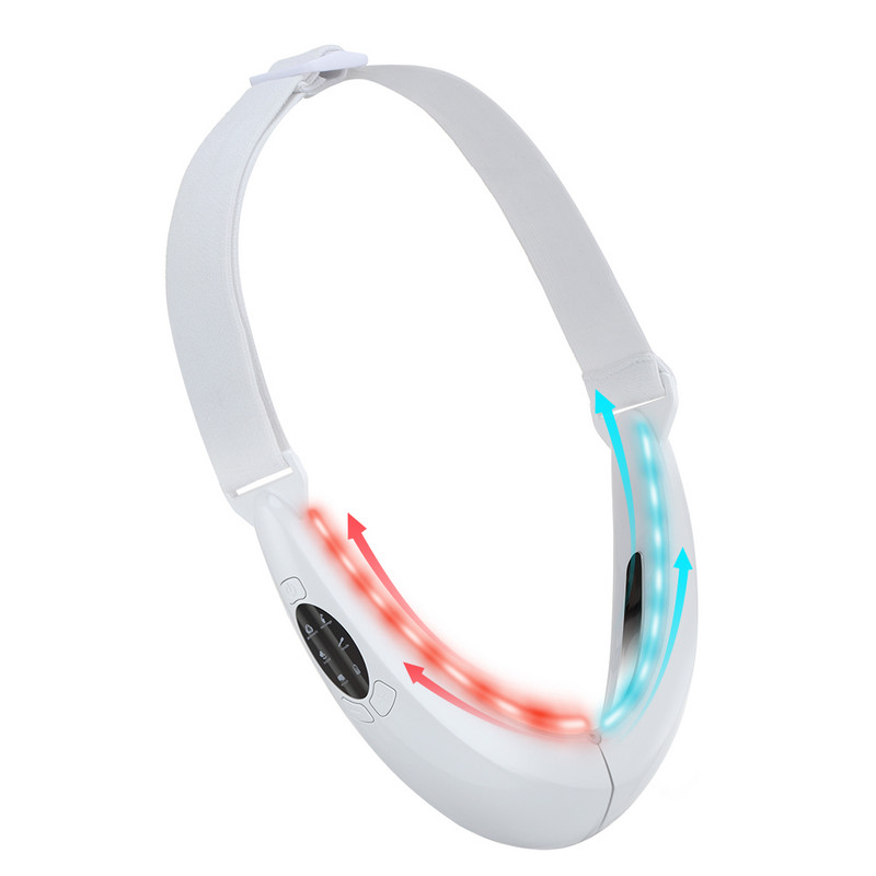 EMS masažer za lice Električni uređaj za podizanje lica LED fotonska terapija Vibracija za mršavljenje lica Smanjenje masnoće na bradi Pojas za V liniju lica