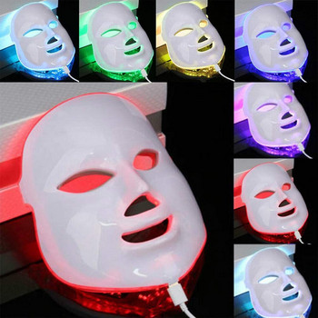 7 цвята светлинна LED маска за лице с фотонна терапия Красота против акне, премахване на бръчки Подмладяване на кожата Инструмент за грижа за кожата на лицето