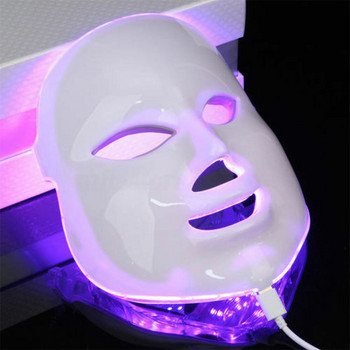 7 цвята светлинна LED маска за лице с фотонна терапия Красота против акне, премахване на бръчки Подмладяване на кожата Инструмент за грижа за кожата на лицето