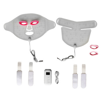 Ново пристигане червена LED светлинна терапия инфрачервена гъвкава мека маска силиконова 7 цветна LED терапия против стареене напреднала фотонна маска