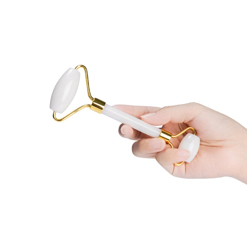 Arcmasszírozó gouache kaparó archengerhez Gua Sha Natural Jade White Quartz Roller cellulit masszírozó kő Gua Sha készlet
